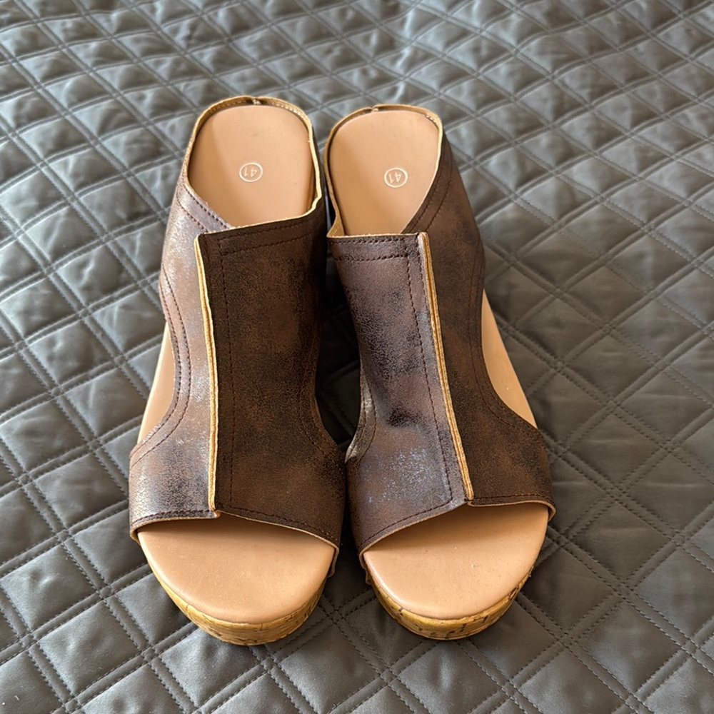 Brown Wedge Sandals